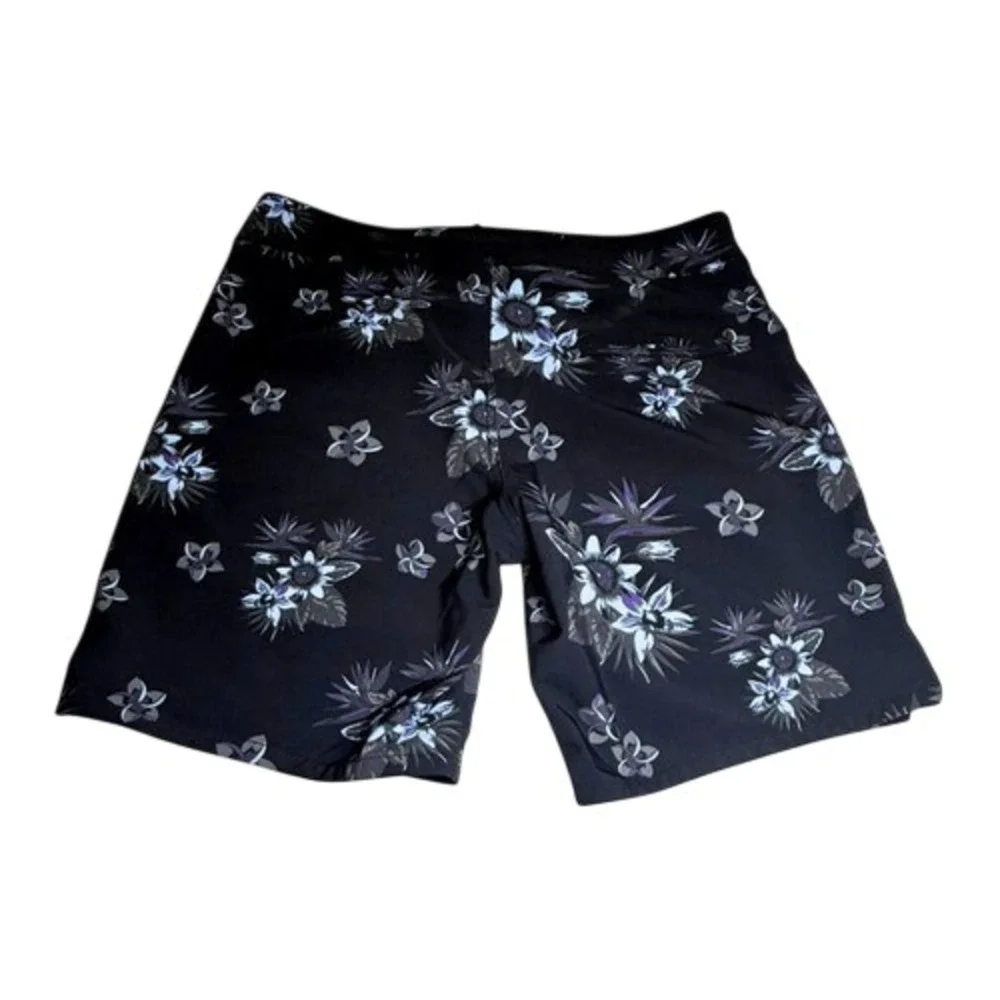 Travis Mathew Men's Tropical Tiki Time Surf Board Shorts‎ Black Size L